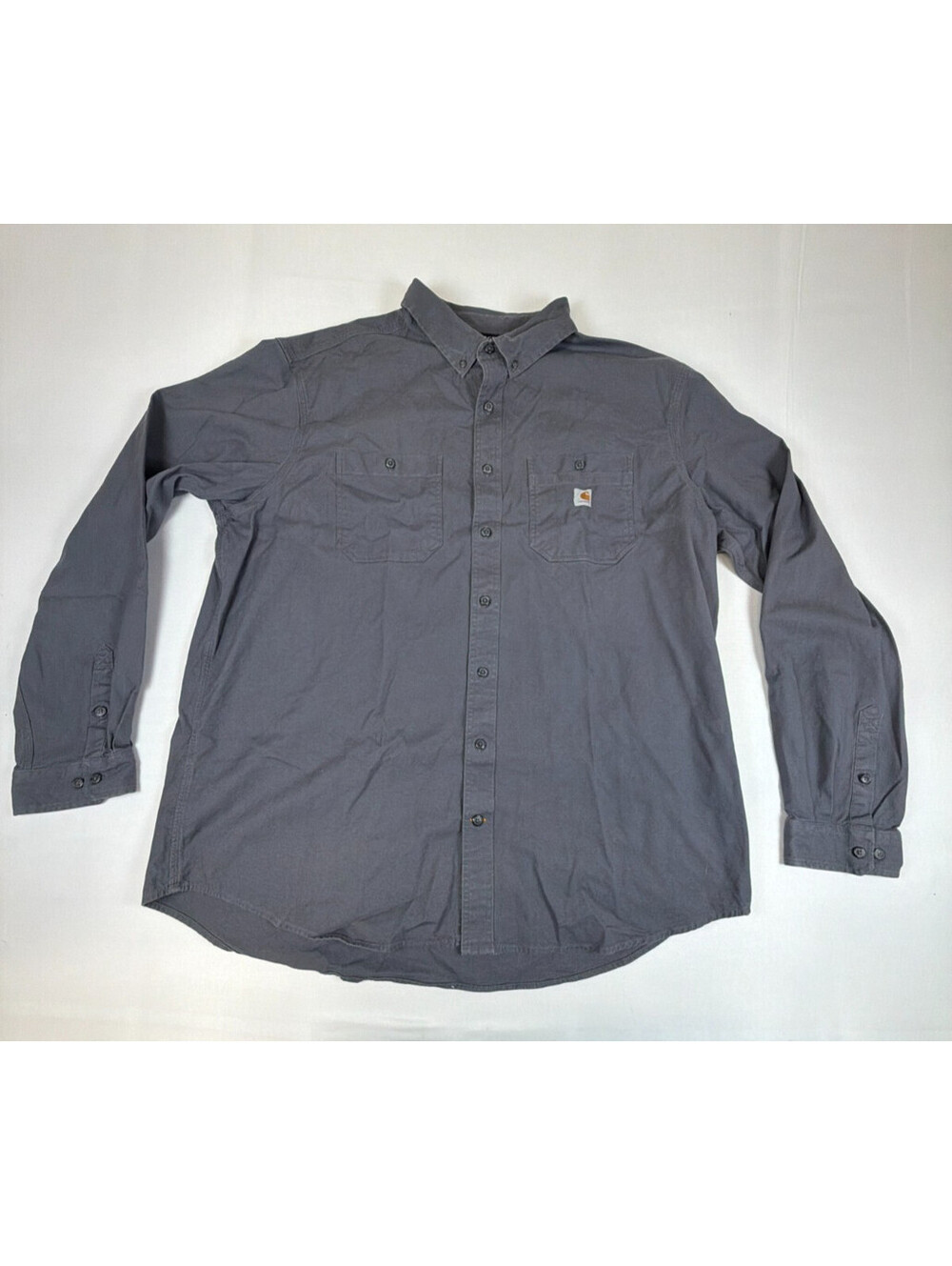Carhartt Mens 3XL Long Sleeve Cotton Flannel Shirt Grey Workwear